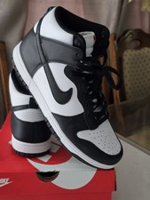 WOMEN'S NIKE DUNK HIGH BLACK UNIVERSITY RED SNEAKERS UK 7 EUR 41 GREAT CONT.