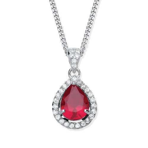 Sterling silver ruby pear - ruby,
