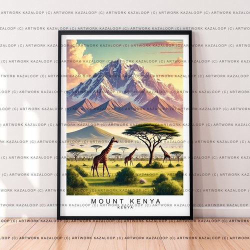 Mount kenya scenic - mount, print