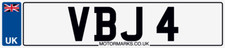 VBJ 4 -VICTORIA VICTOR VANCE VAUGHAN VICKY VERONICA VANDA CHERISHED NUMBER PLATE