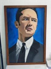 Framed Arcylic Painting. 32" X 12" Framed. Tom Hardy AKA Reginald Kray