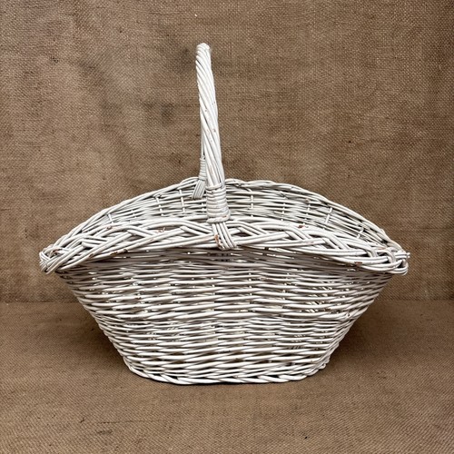 Vintage wicker flower - basket,