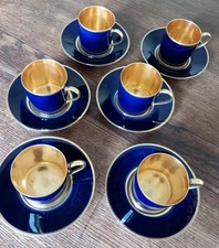 6 Limoges Cobalt/gold Espresso