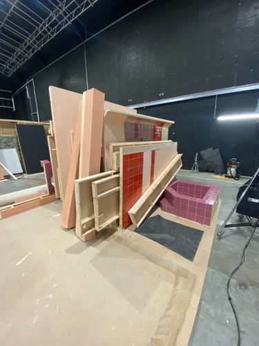 Wood from film set - a,