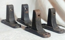 4 SVP Antique/Vintage Bed Support Brackets Cast Iron with Black Painted Finish. 