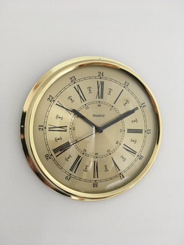 Brass wall clock roman - brass,