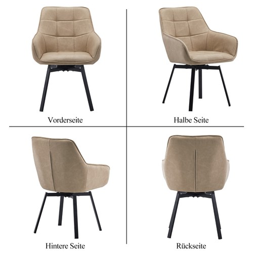 Swivel dining chairs faux - 2x,