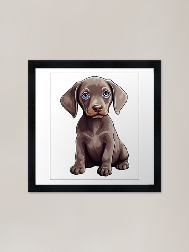 Weimaraner puppy cute cartoon - weimaraner,