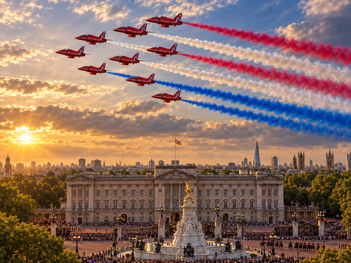 Red arrows raf plane photo - raf,