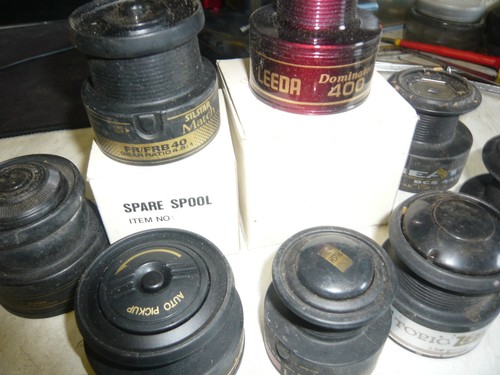 Eight various fishing spools - eight,