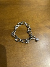 Steel diamonique charm link - by,