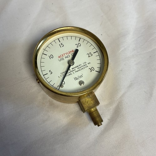 Vintage brass pressure gauge - brass,