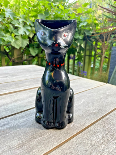 Arthur wood black cat jug - wood,