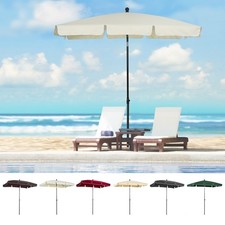 Aluminium Sun Umbrella Parasol Patio Garden Rectangular Tilt 2M x 1.25M