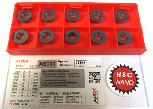 Aura milling inserts rdhw - milling,