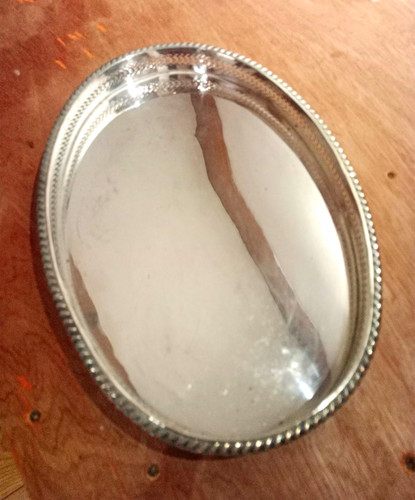 Large oval shiny - shiny, silver