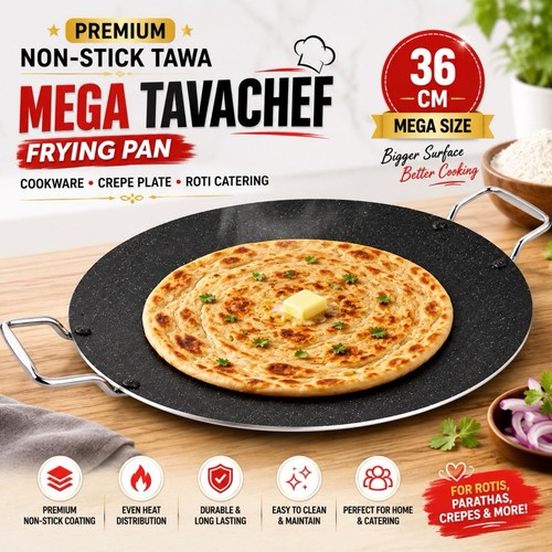 Non stick tawa 36cm mega - tawa,