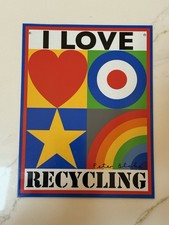 Peter Blake - I Love Recycling Signed Tin Plate • Certificate Of Authenticity