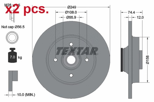 Pcs rear brake disc rotos - brake,