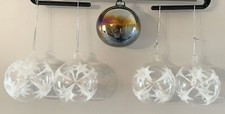 5 Vintage Retro Unusual Glass Christmas Tree Baubles Decoration Set Size Medium