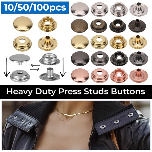 Brass buttons 10mm press studs - brass,