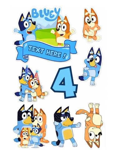 Bluey personalised edible - bluey, a4
