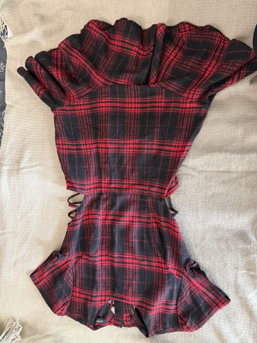 Afrm red black plaid mini - afrm,