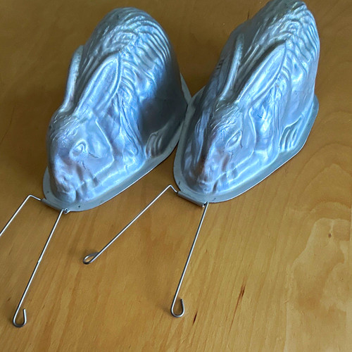 Pair rabbit shaped aluminium - shaped,