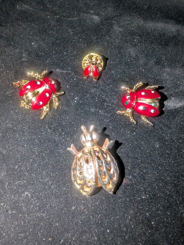 Vintage ladybug brooch lot - vintage,