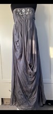 Monsoon Strapless Embellished Silk Dress Size 14 Boho Grecian Style. Wedding
