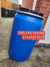 290 LTRS PLASTIC BARRELS DRUM FOR SHIPPING WITH LID AND LOCKING RING OR CLAP TOP