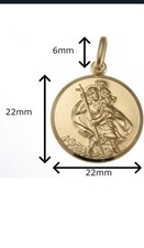 Alexander Castle Mens Solid 9ct Gold St Christopher Pendant Necklace 18 Chain