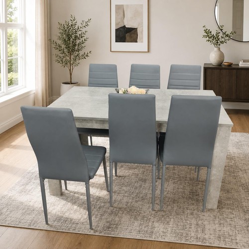 Stone grey effect dining table - stone,