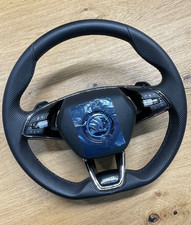 ŠKODA SPORT LINE STEERING WHEEL LEATHER HEATED DSG 5E3419093AH + 3V0880201AN ...