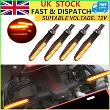 4 x Universal Motorcycle 12-LED Amber Turn Bike Signal Indicators Blinker Lights