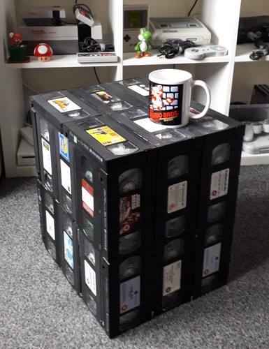Diy vhs table - side, retro