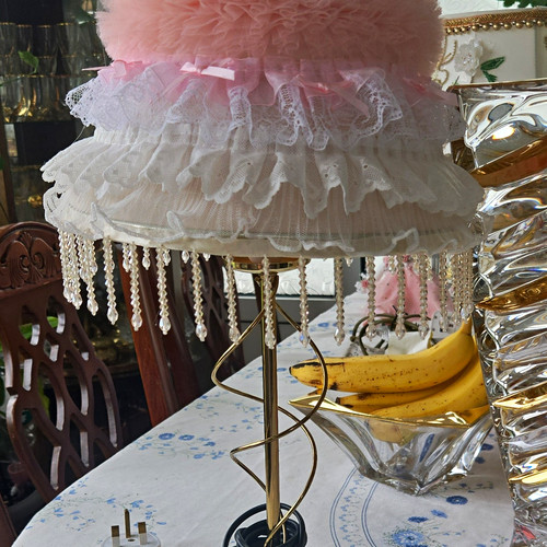 Pink white lace - lace, shade