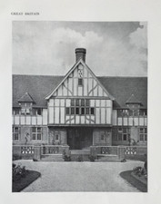 Art Nouveau House at Letchworth in Hertfordshire - Antique Print 1913