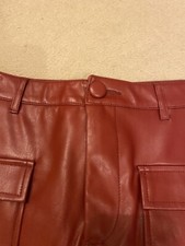 Zara Leather Red Skirt Size Small