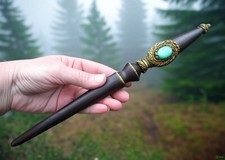 Magic wand hand carved, witches wizards, spell casting ritual wand.