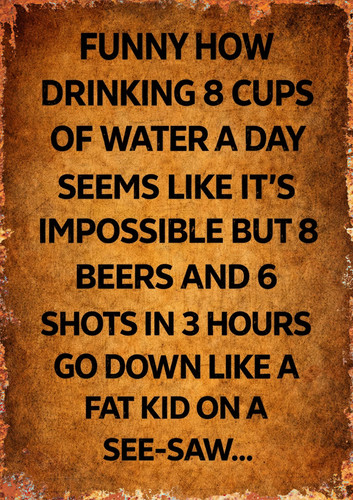 Drink water metal sign - drink,