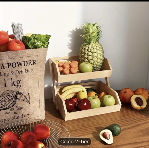 Tier bamboo kitchen fruit - bamboo,