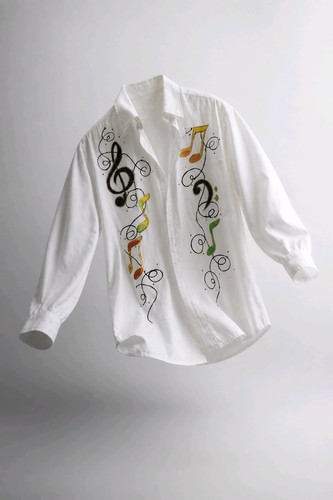 White shirt with music - white, 3d