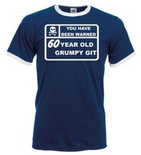 18th to 80th Birthday Gift Present Grumpy Old Git Contrast Mens Ringer T Shirt