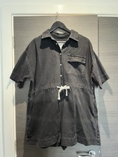 Black Denim Playsuit Size UK