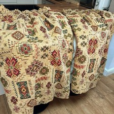 Vintage Tapestry Chenille Jacobean Style  Curtains 46” D X x 76” W