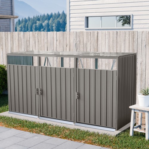 Outdoor garbage bin shed - garbage,
