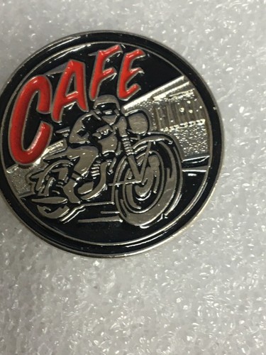New biker pin badge cafe - badge, racer