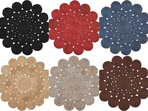 Rug round jute designer - rug, carpet