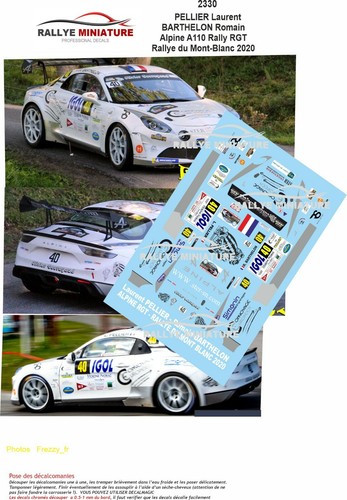 Decals ref 2330 alpine - 1/24,